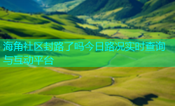 海角社区封路了吗今日路况实时查询与互动平台