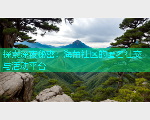 探索深夜秘密：海角社区的匿名社交与活动平台  第1张